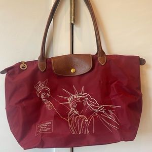 Limited edition Longchamp bag with Statue of Liberty design